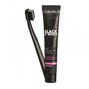 Купить  Curaprox Зубная паста Black Is White 90мл + Зубная щетка Ultra Soft черная
