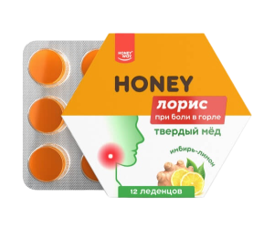 Купить  Хани Лорис 12 шт леденцы медовые имбирь-лимон