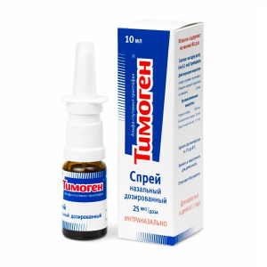 Тимоген спрей назальный 0,025% 10мл Купить Тимоген спрей назальный 0,025% 10мл