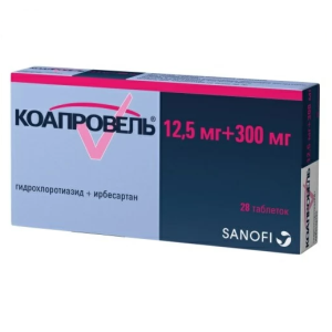Купить  Коапровель таб ппо 12.5 мг+300 мг №28