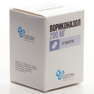 Купить  Вориконазол таблетки покрытые пленочной оболочкой 200мг №14