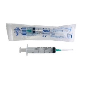 Купить  Шприц 20мл одноразовый трехдетальный стерильный c иглой 21G  0,8х38 мм №5 