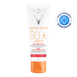 Купить  Vichy Capital Ideal Soleil уход антивозрастной с антиоксидантами 3в1 SPF50+, 50мл