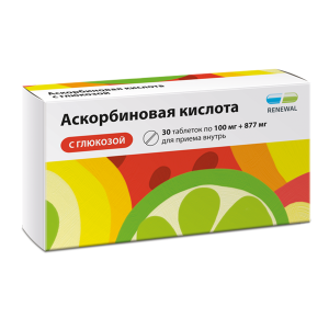Купить  Аскорбиновая к-та с Глюкозой Реневал таб 100мг №30 