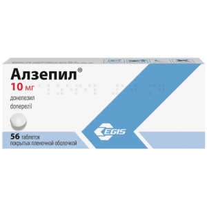 Купить  Алзепил таблетки покрытые пленочной оболочкой 10мг №56