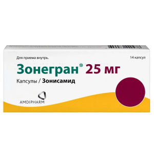 Купить  Зонегран 25 мг 14 шт капсулы
