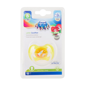 Canpol Babies Space соска-пустышка латекс кругл 6-18 мес желтый Купить Canpol Babies Space соска-пустышка латекс кругл 6-18 мес желтый