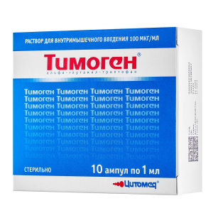 Тимоген р-р д/в/м введ 0,01% 1мл №10 Купить Тимоген р-р д/в/м введ 0,01% 1мл №10