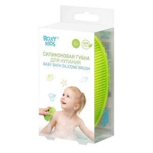 Купить  Рокси Кидс мочалка антибактер силикон (Овал) салатовая