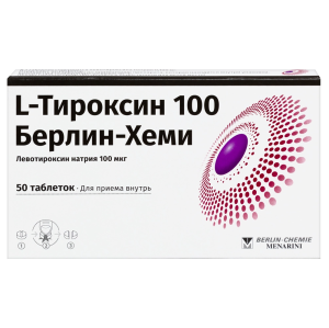 Купить  Л-Тироксин 100 Берлин-Хеми 100 мкг 50 шт таблетки