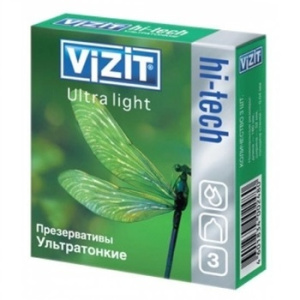 Купить VIZIT Hi-tech ultralight презервативы ультра тонкие 3 шт.