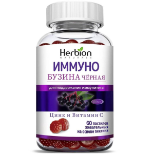 Купить  Иммуно Бузина Черная 60 шт пастилки жевательные