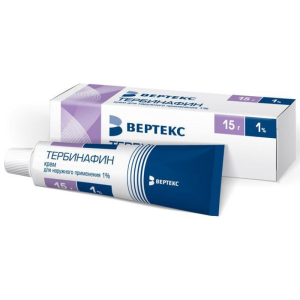 Купить  Тербинафин крем для наружного применения 1% 15г (Вертекс)