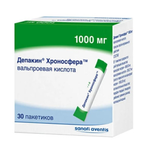 Купить  Депакин Хроносфера 1000 мг 30 шт гранулы с пролонгированным высвобождением пакетики