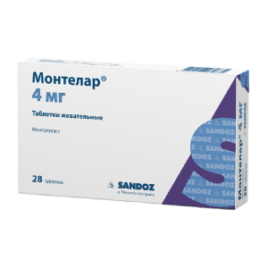 Купить  Монтелар 4 мг 28 шт таблетки жевательные