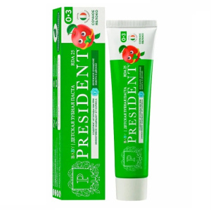 Купить  PresiDent Baby 30 мл зубная паста детская 0-3 лет сочное яблоко со фтором