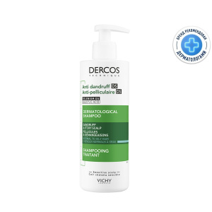 Купить  Vichy Dercos Шампунь-уход интенсивный против перхоти для нормальных и жирных волос, 390мл