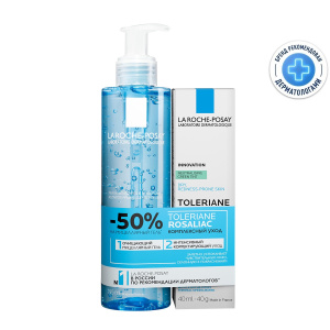 Купить  La Roche-Posay набор Toleriane Rosaliac AR уход корректирующий против покраснений 40 мл + Toleriane гель для лица и век мицеллярный 195 мл