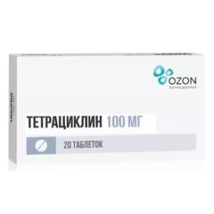 Купить  Тетрациклин 100 мг 20 шт таблетки покрытые пленочной оболочкой