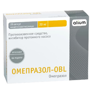 Купить  Омепразол-OBL капс кишечнораств 20мг №28