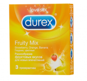 Купить  Durex Fruity Mix презервативы с фруктовым вкусом 3 шт.