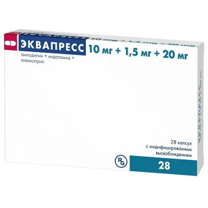Купить  Эквапресс капс с модиф высвоб 10мг+1,5мг 20мг №28