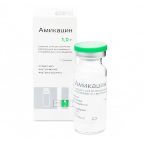 Купить  Амикацин 1000 мг 1 шт порошок для приготовления раствора для внутривенного и внутримышечного введения флакон