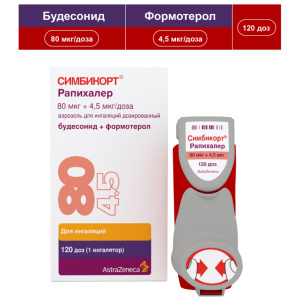 Купить  Симбикорт Рапихалер пор д/инг доз 80мкг+4,5мкг 120ДОЗ