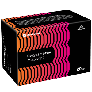 Купить  Розувастатин Медисорб 20 мг 90 шт таблетки покрытые пленочной оболочкой 
