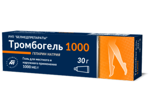 Купить  Тромбогель 1000 МЕ/г 30 г гель для местного и наружного применения туба
