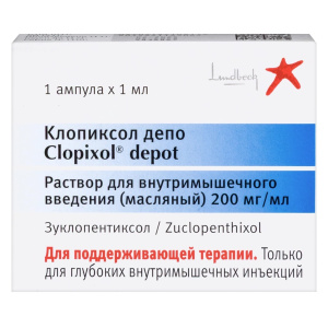 Купить  Клопиксол-Депо 200 мкг/мл 1 мл 1 шт раствор для внутримышечного введения масляный