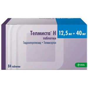 Телмиста Н 12,5 мг + 40 мг 84 шт таблетки