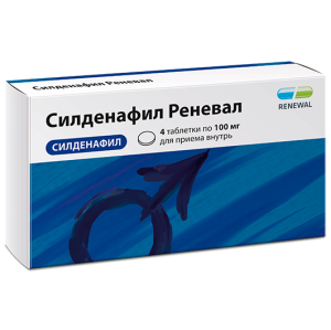 Купить  Силденафил Реневал 100 мг 4 шт таблетки покрытые пленочной оболочкой