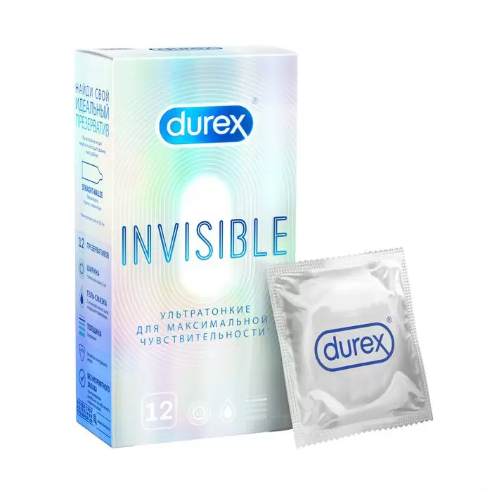 Durex Invisible презервативы ультра тонкие 12 шт.