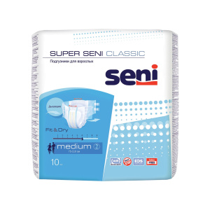 Купить  Seni Super Classic подгузники р.M №10 (6 капель)