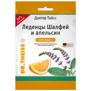 Купить  Доктор Тайсс леденцы от кашля пак 75г шалфей и апельсин