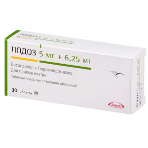 Купить  Лодоз 5 мг + 6,25 мг 30 шт таблетки покрытые оболочкой