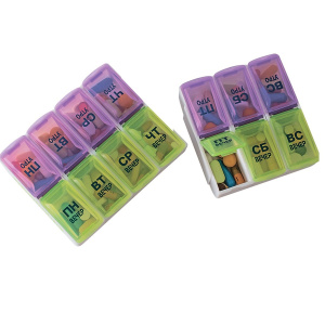 Купить  Таблетница пилюля  на 7 дней трансформер двойной