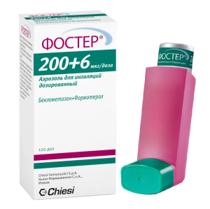 Фостер 200 мкг/6 мкг 120 доз аэрозоль для ингаляций дозированный Купить Фостер 200 мкг/6 мкг 120 доз аэрозоль для ингаляций дозированный