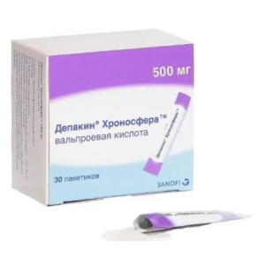 Купить  Депакин Хроносфера 500 мг 30 шт гранулы с пролонгированным высвобождением пакетики
