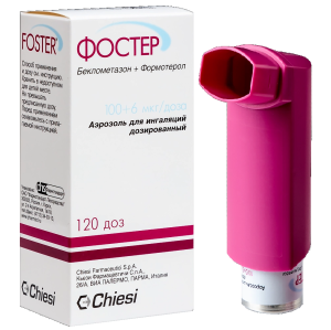 Фостер 100+6 мкг/доза 120 доз аэрозоль для ингаляций дозированный Купить Фостер 100+6 мкг/доза 120 доз аэрозоль для ингаляций дозированный