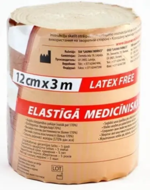 Купить  Бинт эласт Лаума 3мX12см высокой растяжимости (1 кл компрессии)