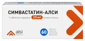 Купить  Симвастатин-Алси таб ппо 20мг №60