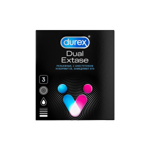 Купить  Durex Dual Extase презервативы с анестетиком 3 шт.