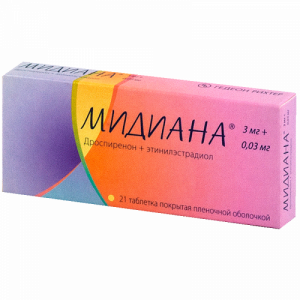 Купить  Мидиана таб ппо 3 мг+0.03 мг №21