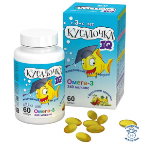 Кусалочка IQ Рыбий жир капс №60 Купить Кусалочка IQ Рыбий жир капс №60