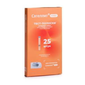Купить  Тест-полоски Сателит Плюс к глюкометру ПКГ-02 №25