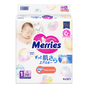 Купить  Merries 76 шт подгузники для новорожденных (до 5 кг)