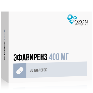 Купить  Эфавиренз таблетки покрытые пленочной оболочкой 400мг №30