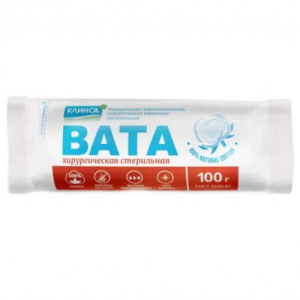 Купить Вата хирург Клинса 100г стерил